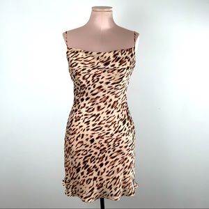 Cheetah Cowl Neck Mini Dress